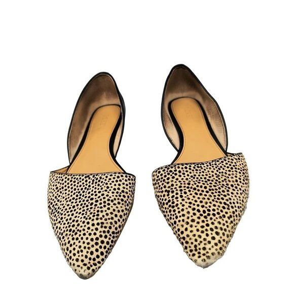 J. Crew Zoe Calf Hair Leather D’Orsay‎ Flats in Black/Tan, Size 9 - Picture 2 of 7